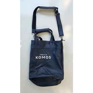 Rare Promo Tequila Komos Chill-N-Go Genuine Soft Leather Messenger Bag Navy Blue